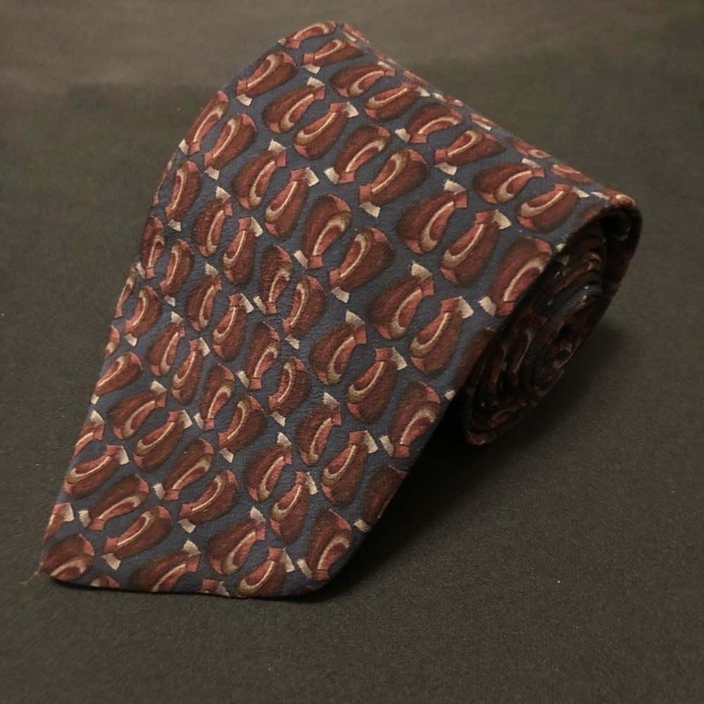 Jerry Garcia 100% Silk Tie. Red‎ Room Collection. Burgundy, Black & Gold. Flaw
